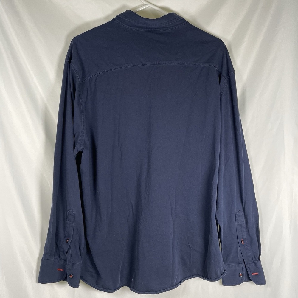 Untuckit Men's 100% Cotton Navy Blue Long Sleeve Button Down Shirt Size XXL - Picture 4 of 6